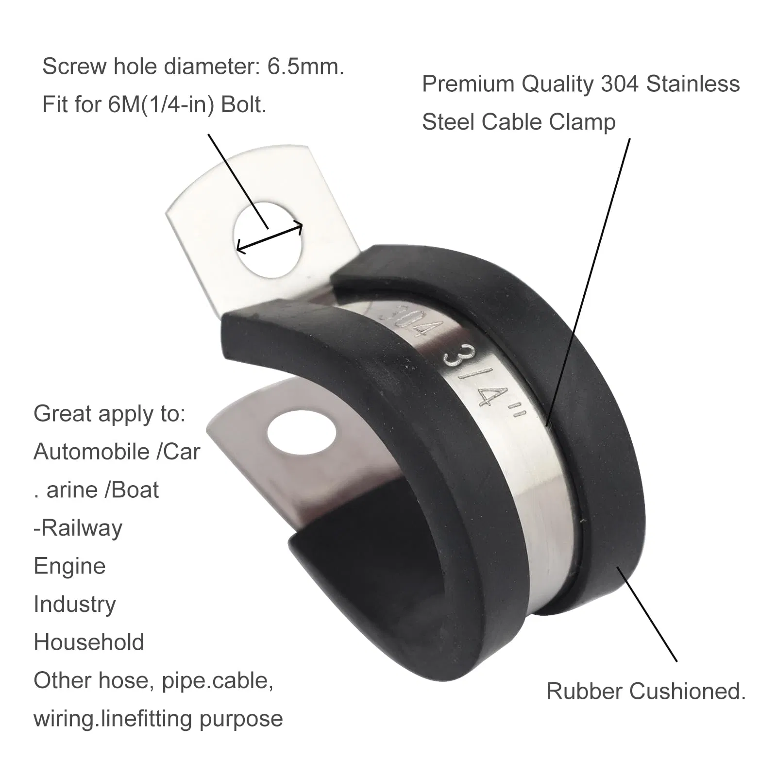 Heavy Duty Rubber Stainless Steel Metal Saddle Pipe Clamp Clip Fitting Strong U Type Bolt Exhaust Cast Iron Saddle Clamp