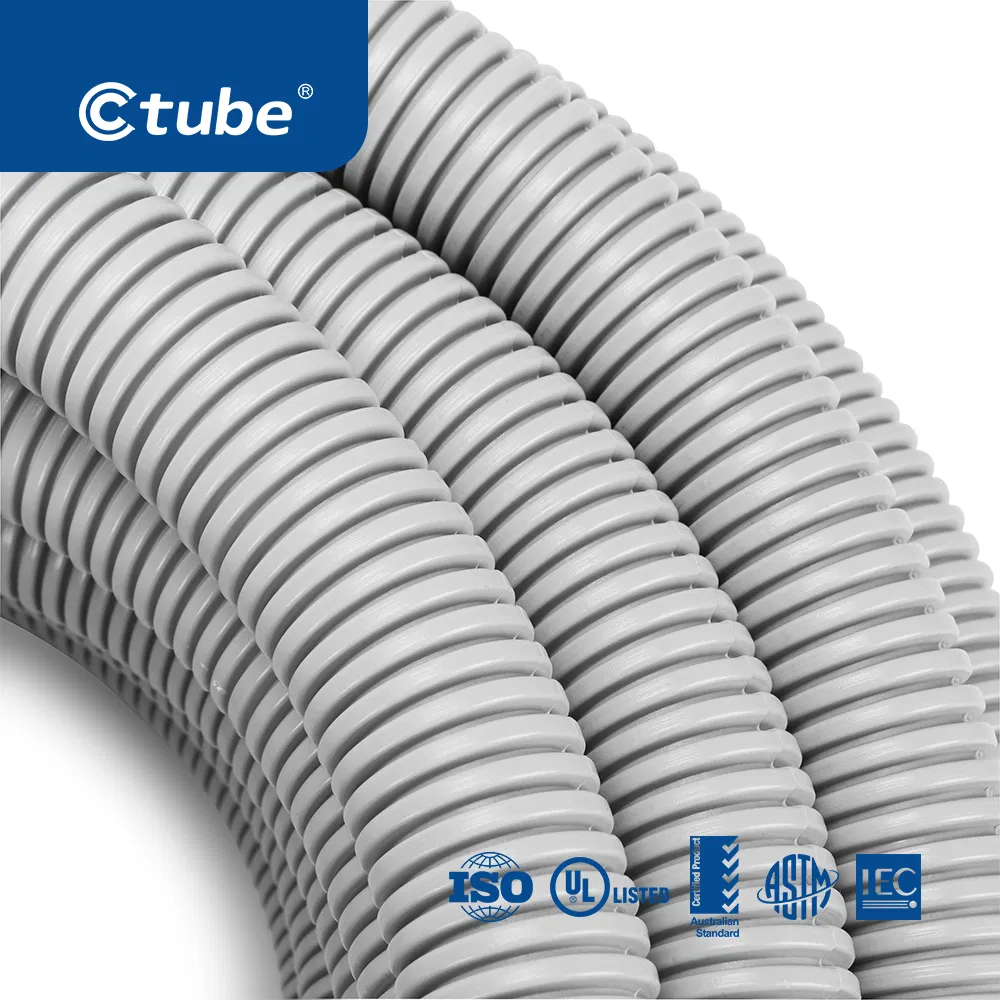 Orange Corrugated Fire Resistant PVC Electrical Flexible Conduit Pipe