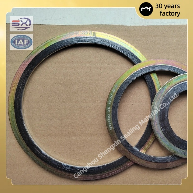 Custom DIN Standard Metal Outer Ring Spiral Wound Gasket PTFE Exhaust Pipe Gasket Metric PTFE Tri-Clamp Gasket