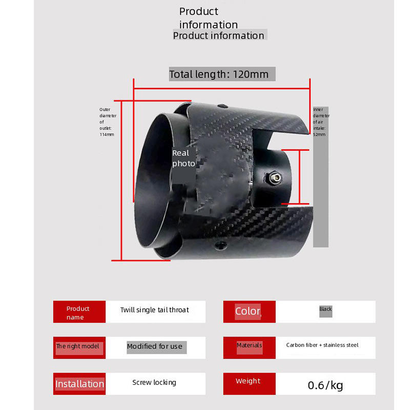 Carbon Fiber Exhaust Tips for Suzuki Swift Car Modification Universal Tailpipe Muffler Pipe Decoration Accessories 2024 Hot Sale