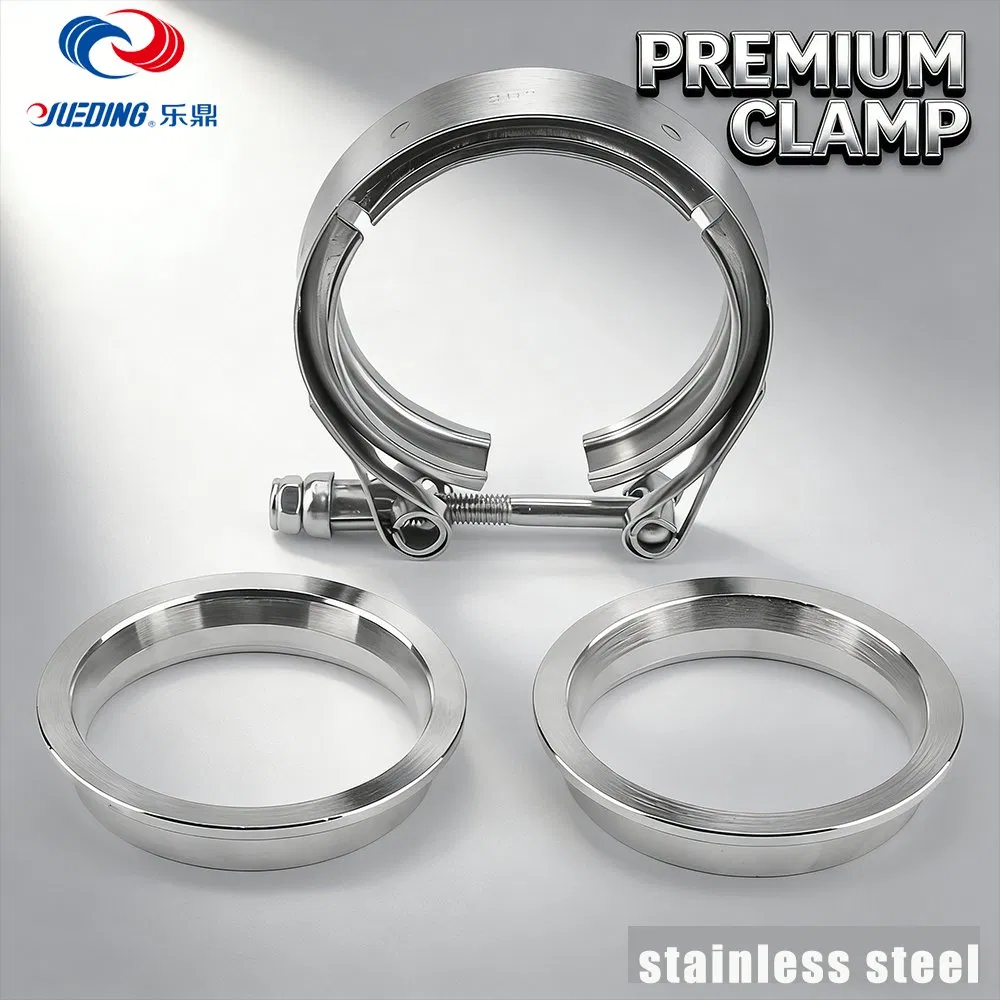 New Tech V Band Turbo Exhaust Downpipe Clamp with Mild Steel Flange