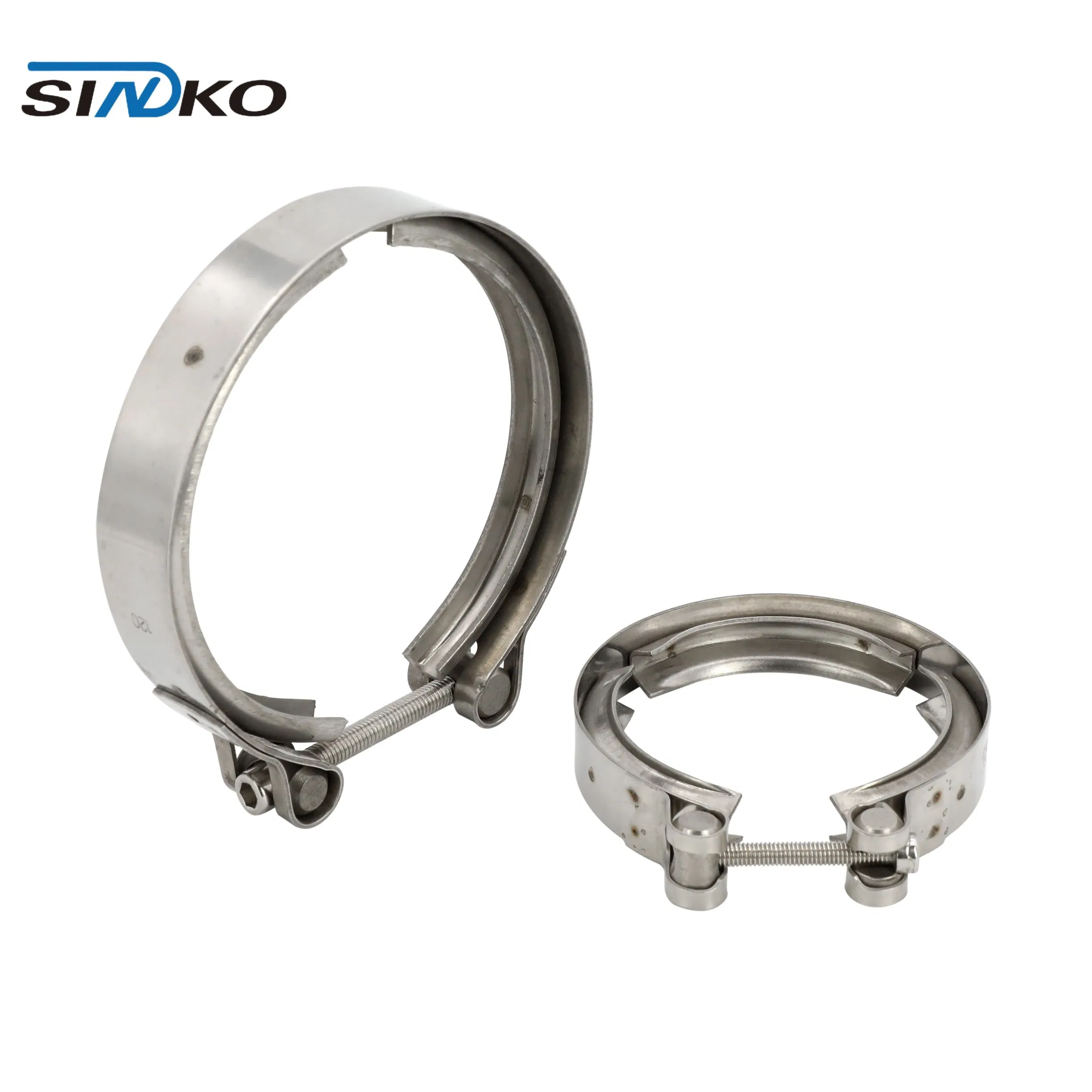 V-Band Clamp Kit 304 Stainless Steel Quick Release V Band Exhaust Flange Clamp Set