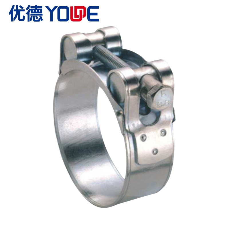 Manufacturer Double Piple Clamps Metal Stainless Steel Spring Hose Clamp Type Exhaust Heavy Duty Hose Clamps