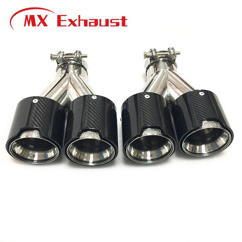 Car Carbon Fiber Decoration Universal Exhaust Muffler Tip Y Shape Exit Exhaust Pipe Nozzle