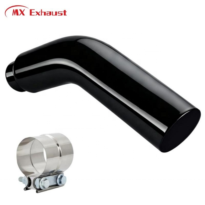 Mx Exhaust High Quality 4-6 Inch Exhaust Muffler Tip 45 Degree Black Chrome Steel Elbow Pipe for Exhaust System