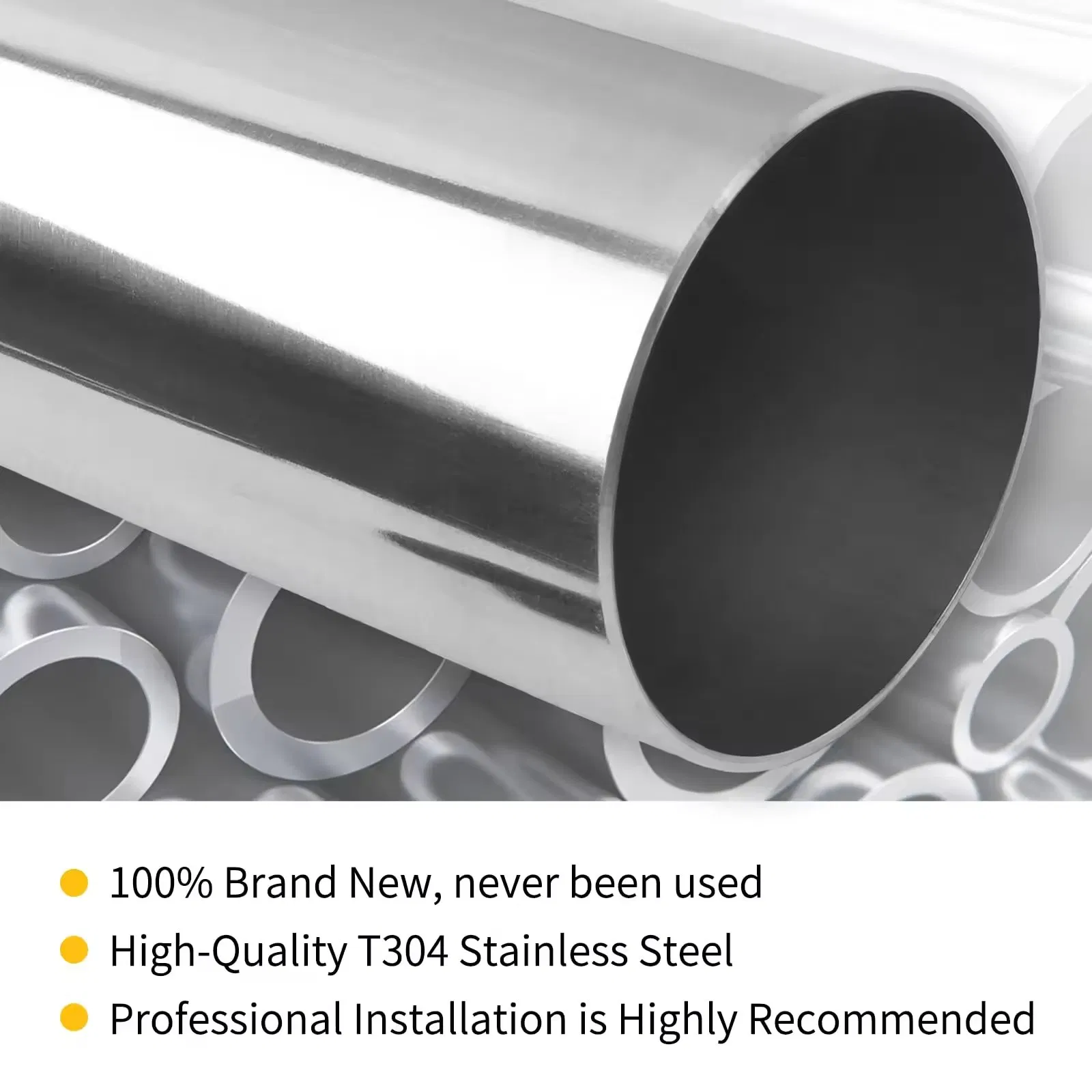 Universal Mandrel Bent Exhaust Straight Pipe Direct Fit for Exhaust System