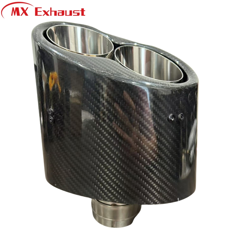 Car Exhaust Muffler Carbon Fiber Exhaust Pipe Dual Double Exhaust Tips 64mm 70mm Akrapovic