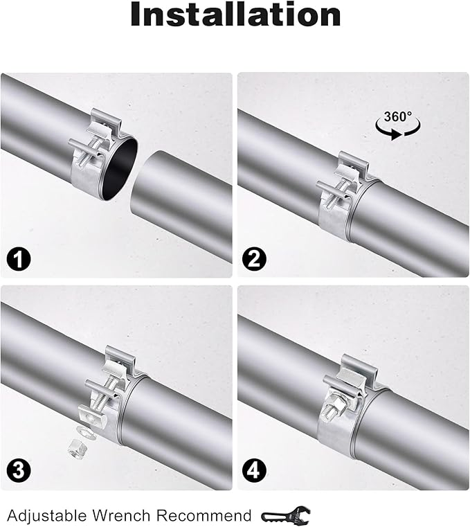 Durable Stainless Steel Clamps for Exhaust Pipes, Mufflers, Converters, Pipe Clamps