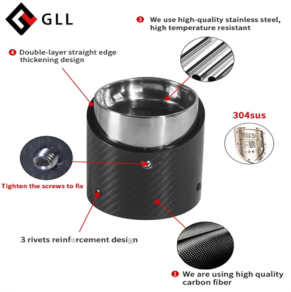 Performance Carbon Fiber Stainless Steel Muffler Tip Exhaust Tip for Exhaust System