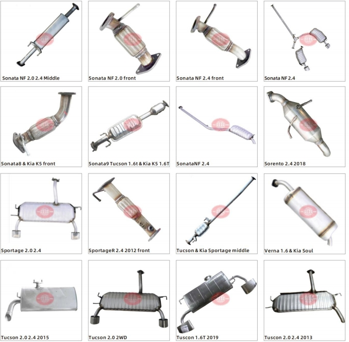 Car Repair 409ss Exhaust Muffler for Hyundai Tuscon Sportage Mistra Elantra IX25 IX35 KIA Sonata Santa Fe High Quality Aftermarket Exhaust Muffler