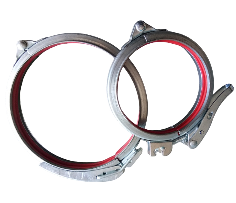 Rapid Lock Quick Release Duct Clamp with Pull Ring and Lever Mechanism for Modular Air Ducting and Exhaust Systems
