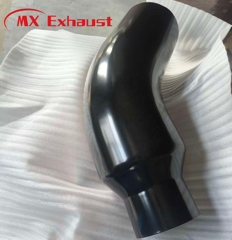 Mx Exhaust High Quality 4-6 Inch Exhaust Muffler Tip 45 Degree Black Chrome Steel Elbow Pipe for Exhaust System