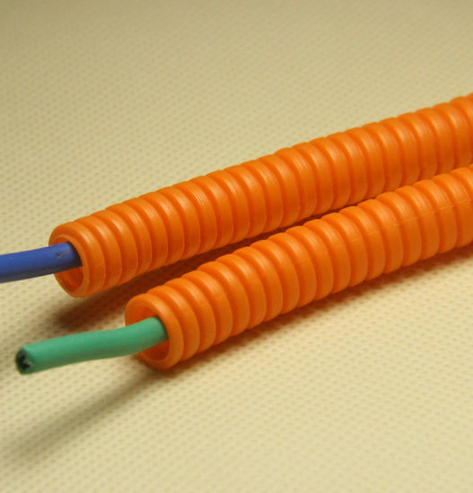 RoHS Plastic Split Flexible Corrugated Electrical Conduit Pipes