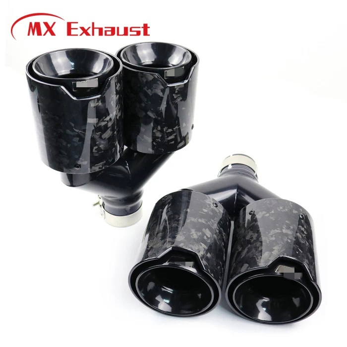 Customized M Performance 93mm*2 Carbon Fiber Stainless Steel Muffler Tips/Tail Pipes for Car Exhaust System Modification