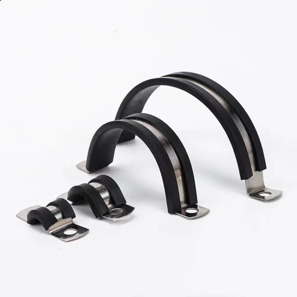 Heavy Duty Rubber Stainless Steel Metal Saddle Pipe Clamp Clip Fitting Strong U Type Bolt Exhaust Cast Iron Saddle Clamp