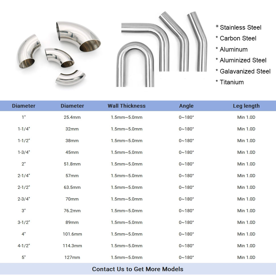 Custom 3 Inch Mandrel Bent Pipe Stainless Aluminum Exhaust Pipe Mandrel S Bend