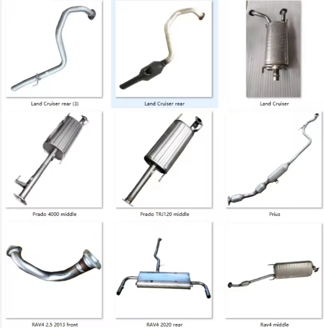 High Quality Exhaust Pipes 409ss Car Exhaust Muffler for Toyota Camry Corolla Land Cruiser RAV4 Yaris Hilux Coaster Highlander Car Silencer Muffler