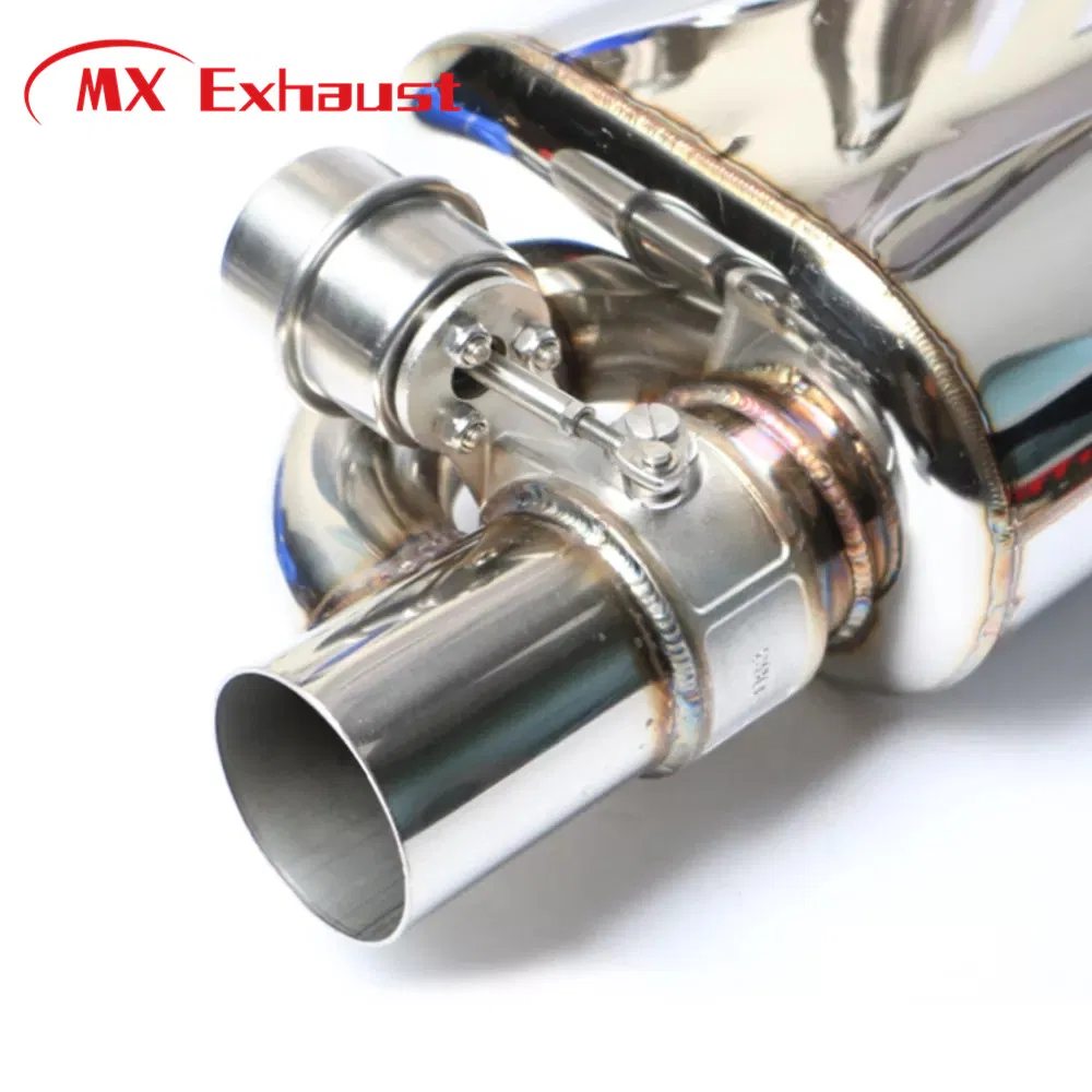 76 mm High Performance Exhaust Valvetronic Muffler T Pipe 1 Inlet 2 Outlet with Vacuum Valve