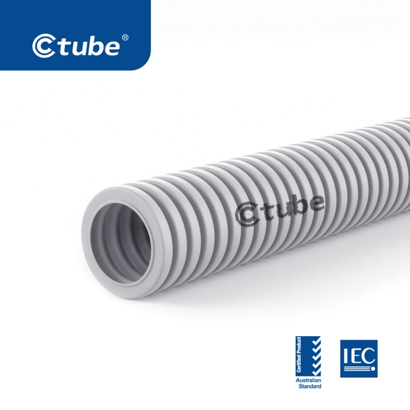 Orange Corrugated Fire Resistant PVC Electrical Flexible Conduit Pipe