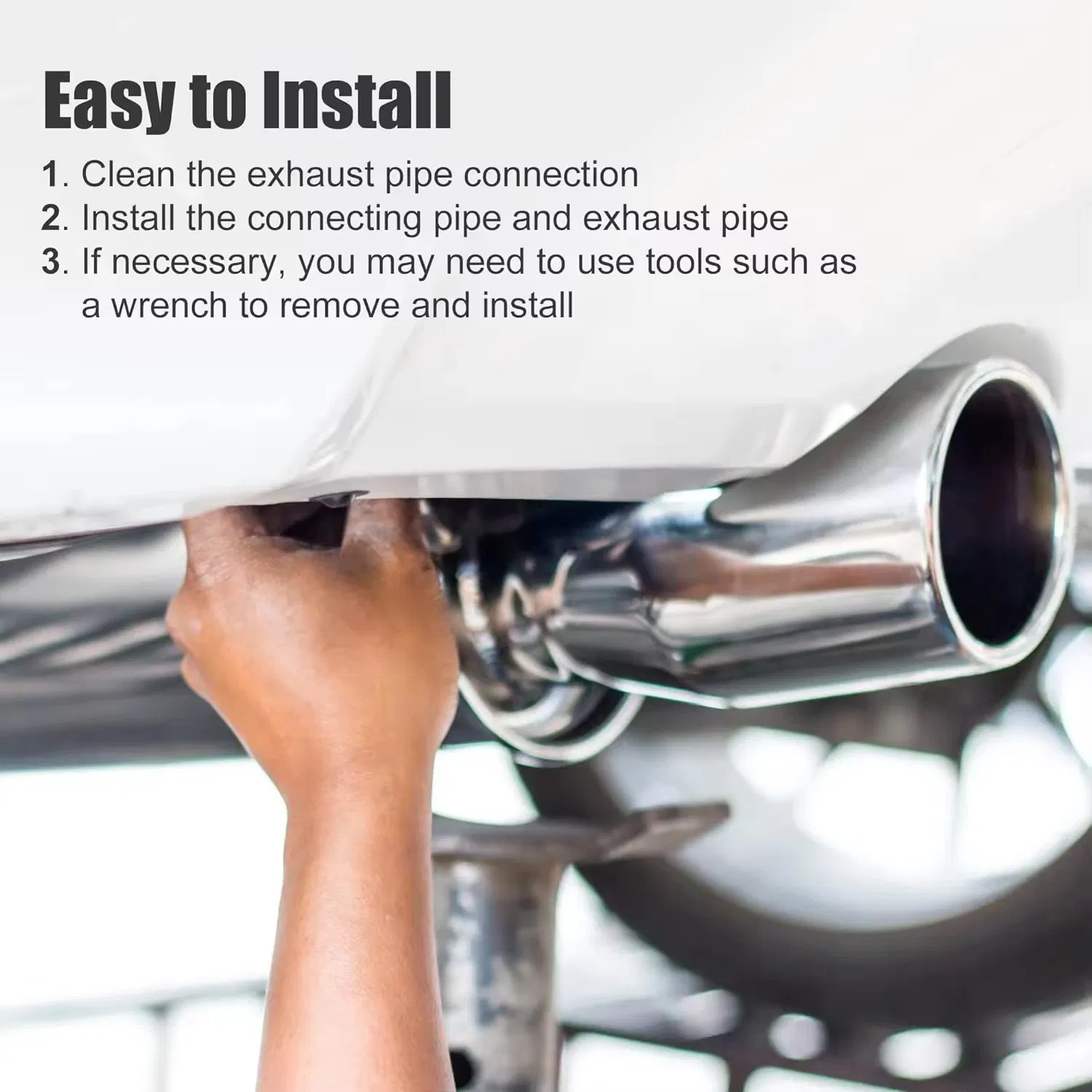 4 Inch 90 Degree SS304 Stainless Steel Bend Tube Exhaust Elbow Pipe for Car