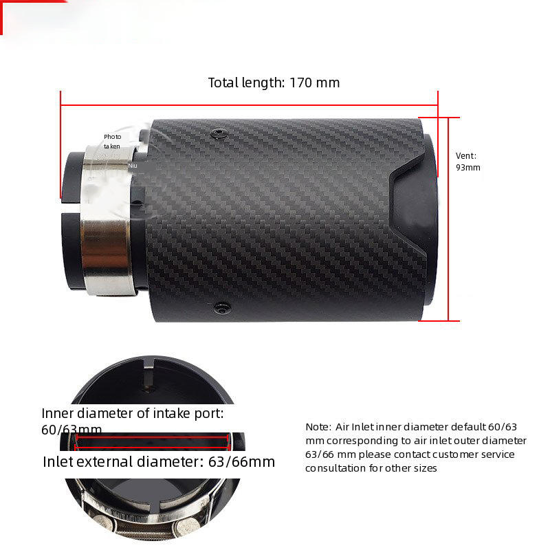 Modified Car Exhaust Tips Fit for BMW M2 M3 M4 M5 M Performance Style Carbon Fiber Muffler Tail Pipe Clamp-on Accessories