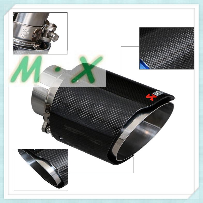 Akrapovic Car Exhaust System Single Outlets Glossy Carbon Fiber Exhaust Muffler Tips