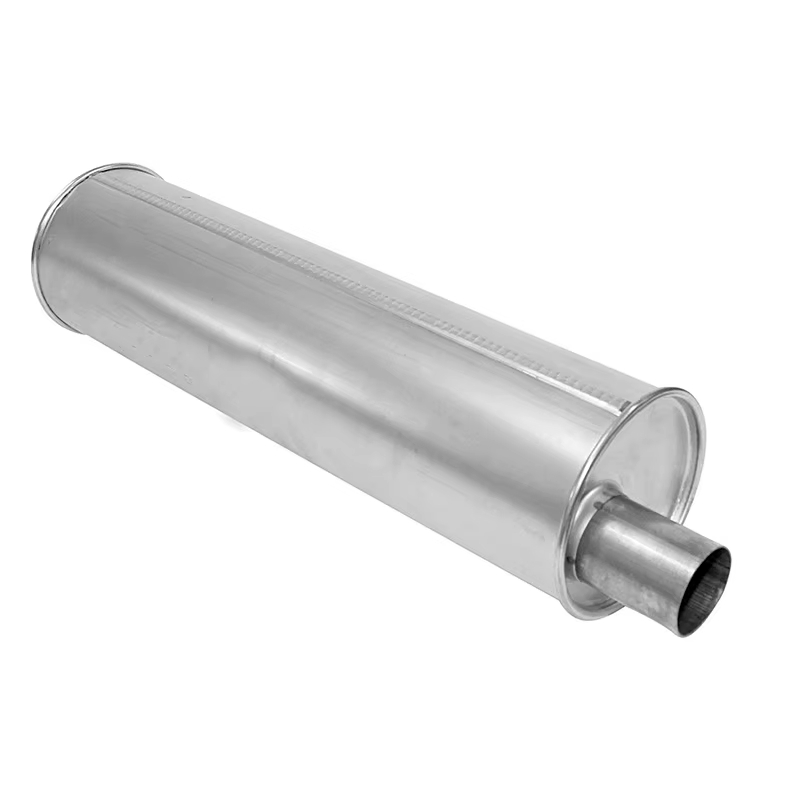 Stainless Steel Round Body; D6" X L23"; 29" Overall Length; 2.25" ID Config. 180° Exhaust Muffler Exhaust Pipe From Chinese Manufacture