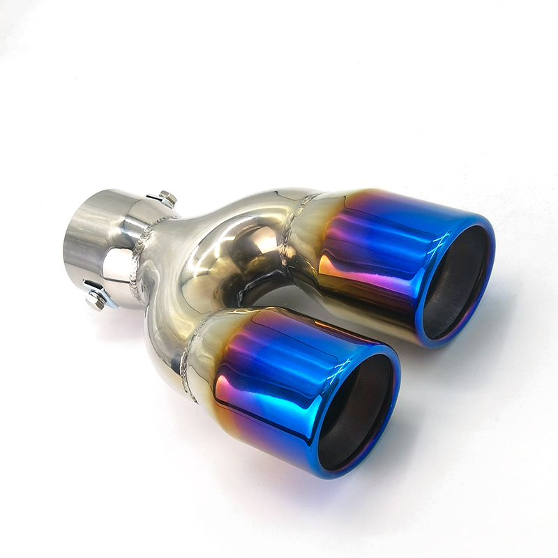 Stainless Steel Plated Blue Exhaust Systems Muffler Tail Pipe Tips