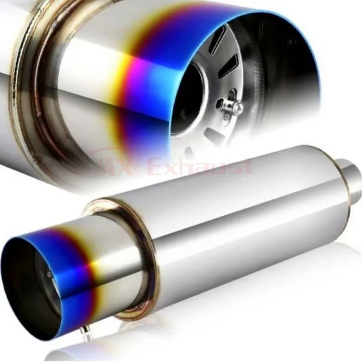 Titanium Blue Tip Exhaust Muffler