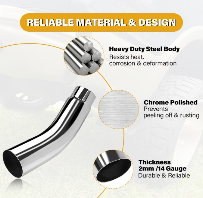 Exhaust Pipe 4-7 5-7 5-8 45 Degree or 60 Degree Chrome Elbow for Truck Parts