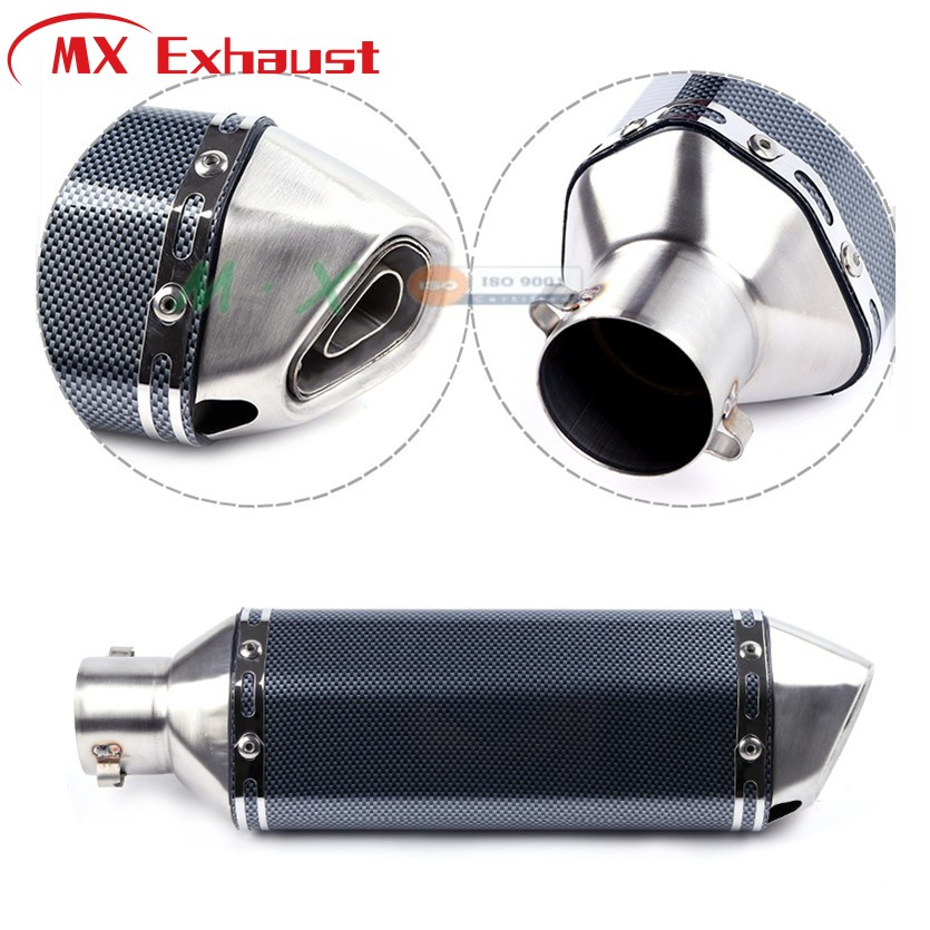 High Performance Carbon Fiber Stainless Steel Muffler Motorcycle Exhaust Muffler Racing Motorcycle Used