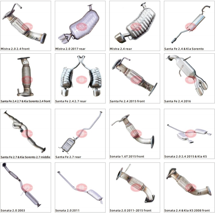 Car Repair 409ss Exhaust Muffler for Hyundai Tuscon Sportage Mistra Elantra IX25 IX35 KIA Sonata Santa Fe High Quality Aftermarket Exhaust Muffler