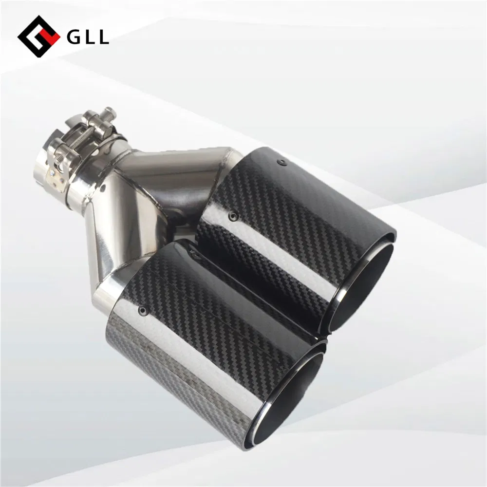 Car Carbon Fiber Decoration Universal Exhaust Muffler Tip Y Shape