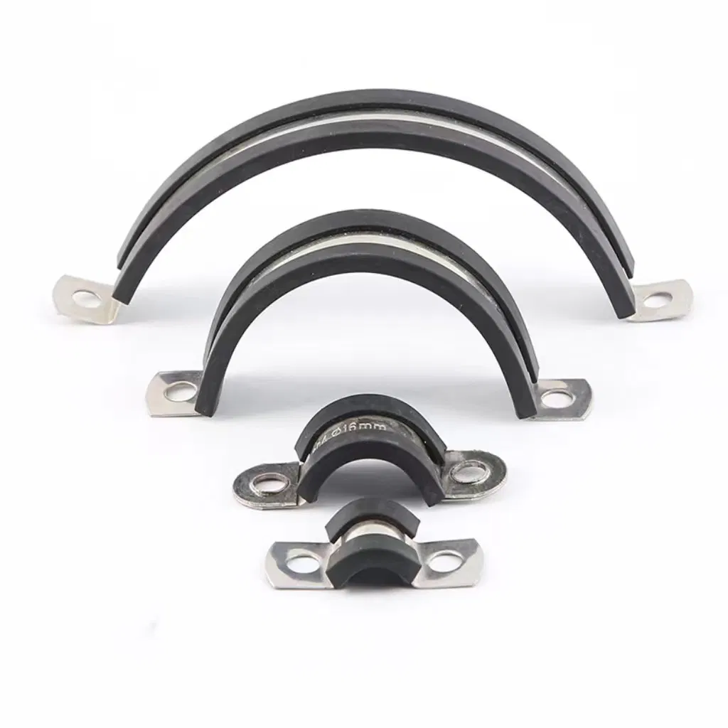 Heavy Duty Rubber Stainless Steel Metal Saddle Pipe Clamp Clip Fitting Strong U Type Bolt Exhaust Cast Iron Saddle Clamp