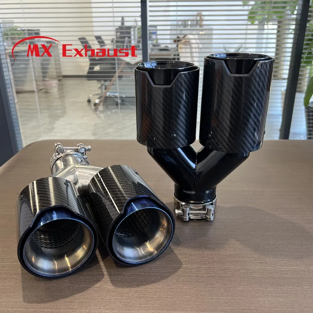 Customized M Performance 93mm*2 Carbon Fiber Stainless Steel Muffler Tips/Tail Pipes for Car Exhaust System Modification