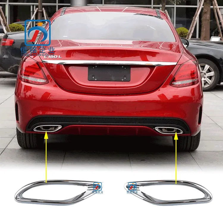 Car Accessories High Quality W205 EXhaust Pipe Chrome Trim For Benz Vehicles Car Parts Exhaust Pipe
