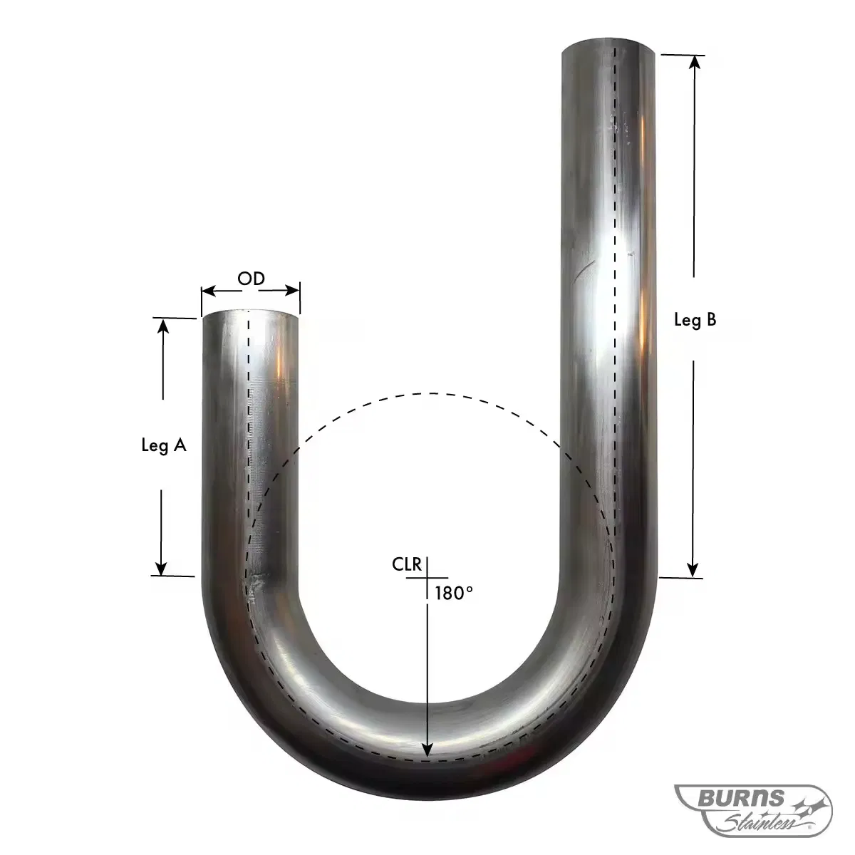 Factory Custom Mild Steel 304 Stainless Mandrel Bent J Bend Exhaust Pipe