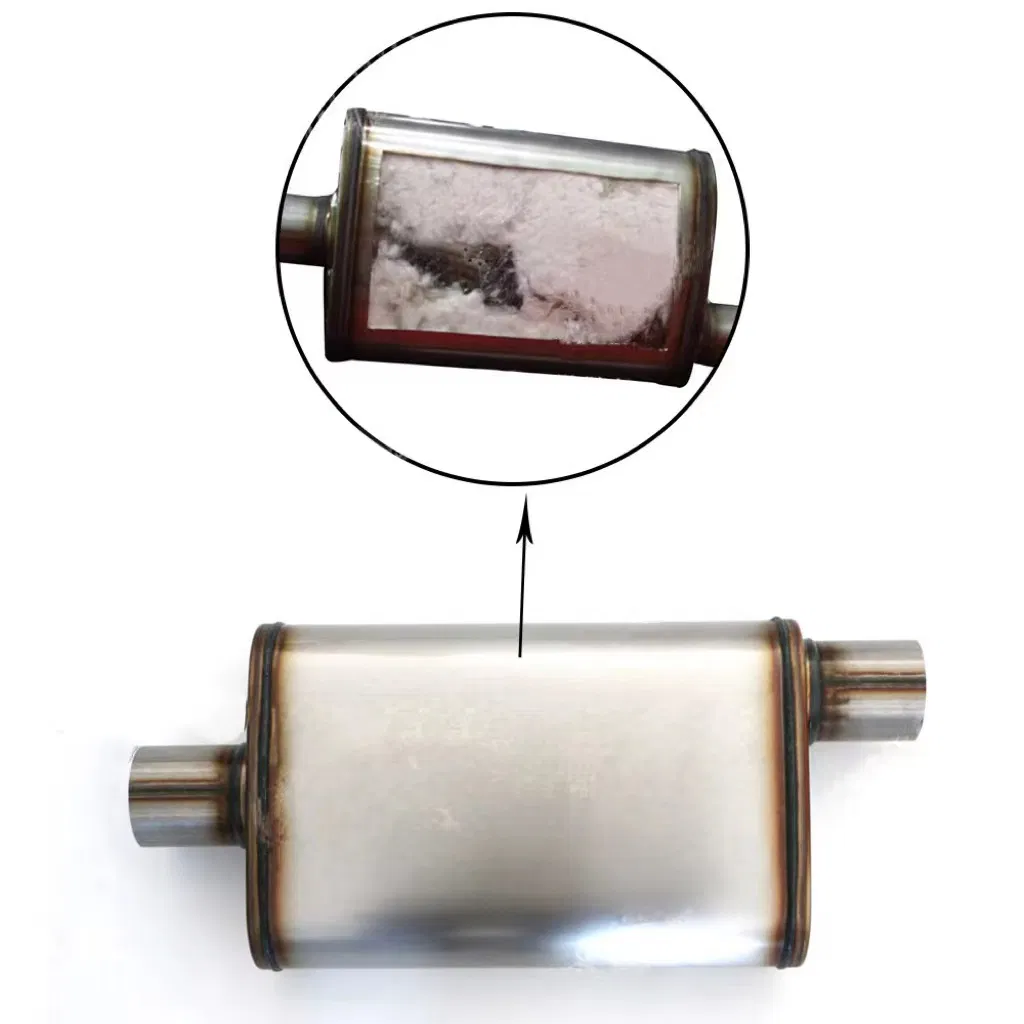 High Performance Stainless Steel Exhaust Oval Muffler Silencer 2.5" Inlet/Outlet 19" Length Polished for Automotive Cars