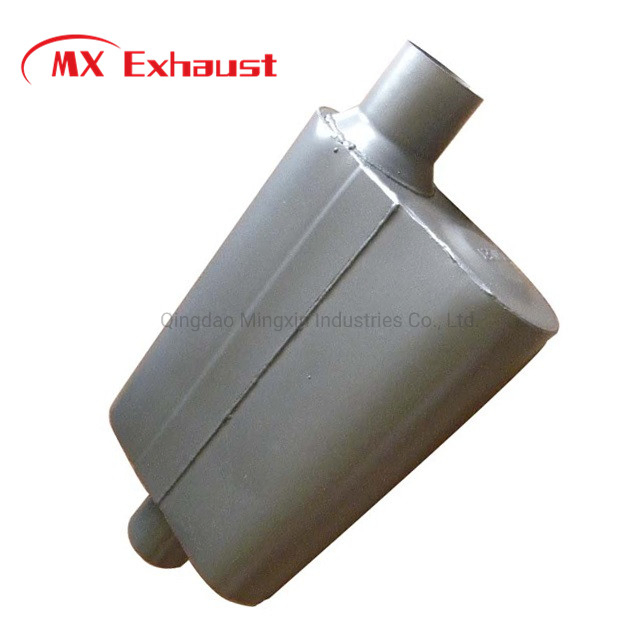 High Performance Stainless Steel Exhaust Oval Muffler Silencer 2.5" Inlet/Outlet 19" Length Polished for Automotive Cars
