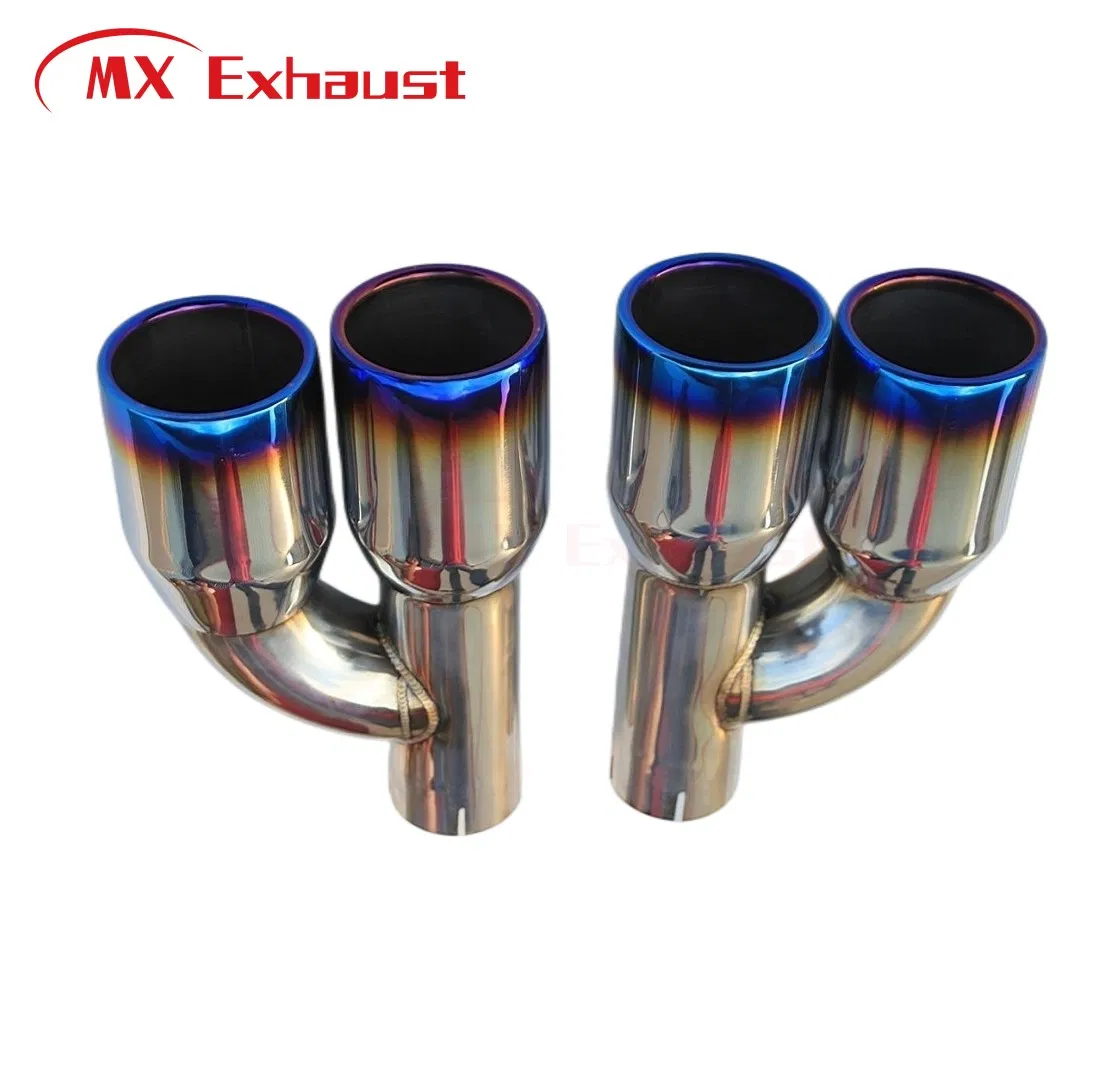 High Quality Auto Parts Plating Dual Outlet Exhaust Tips Hot Sale Stainless Steel Universal Car Exhaust Muffler Pipe