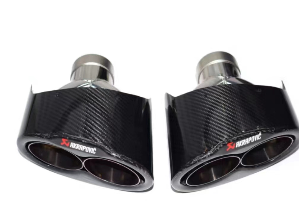 Car Exhaust Muffler Carbon Fiber Exhaust Pipe Dual Double Exhaust Tips 64mm 70mm Akrapovic