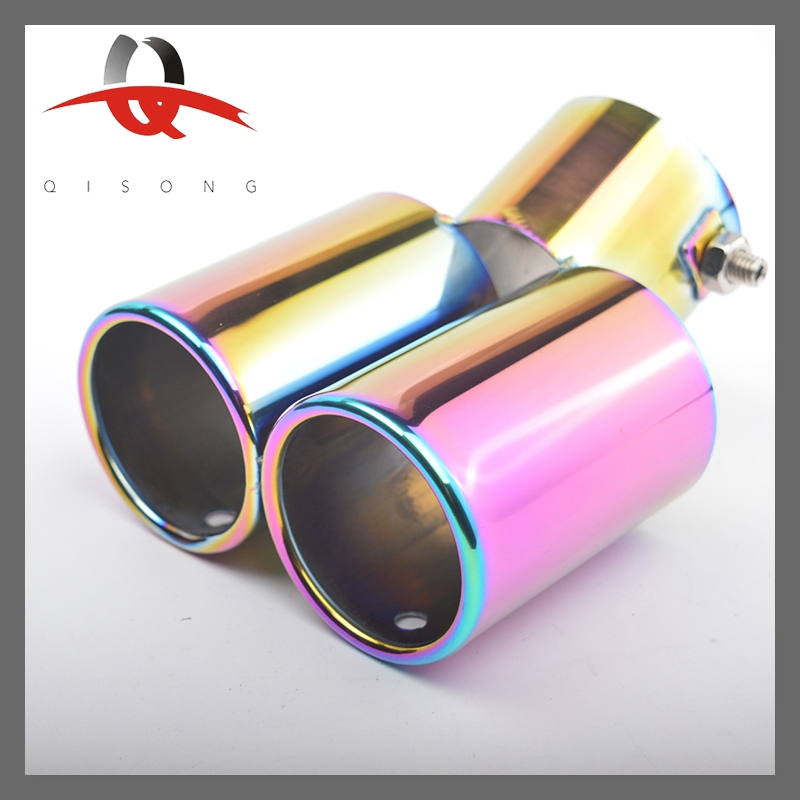 Premium Blue Burnt Stainless Steel Exhaust Muffler Tip for Cars