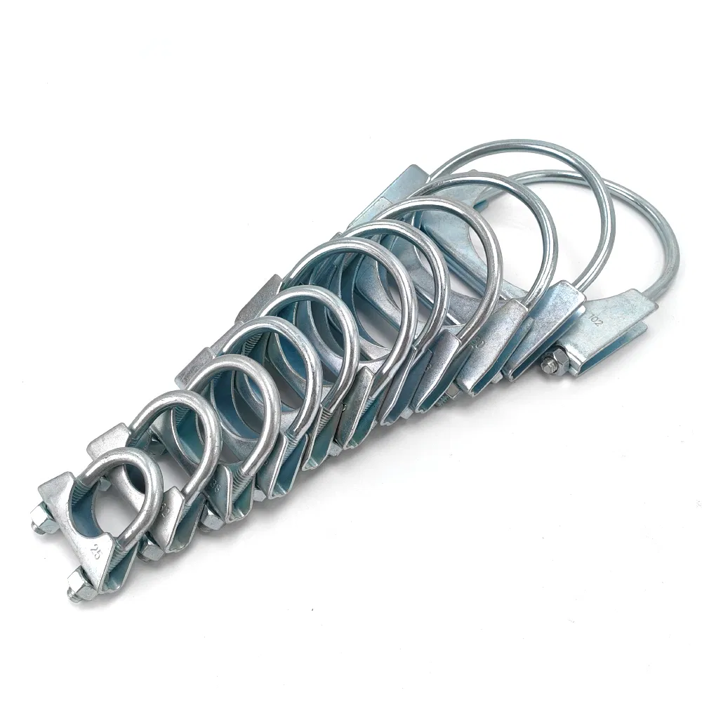 Zinc Plated M8 U Muffler Clamp Fits for 2.25'' Od Exhaust Pipes