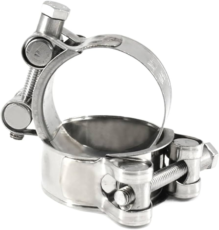Stainless Steel T-Bolt Hose Clamp Single Head Strong Clamp for Heavy Duty Tube Automotive Motorsports Motorcycle Exhaust System
