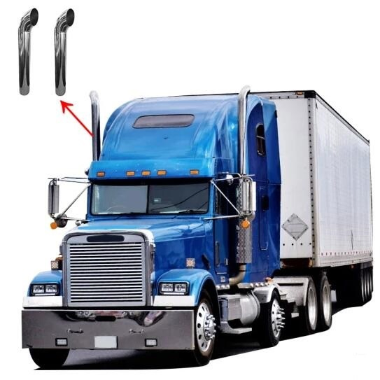 Popular Semi Truck Chrome 8′ ′ Curved Top Truck Stack Stainless Steel Exhaust Pipe for Freightliner Cascadia Kenworth