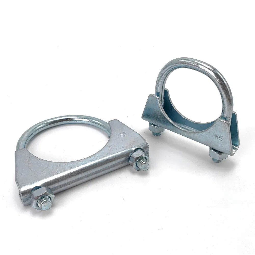 Zinc Plated M8 U Muffler Clamp Fits for 2.25'' Od Exhaust Pipes