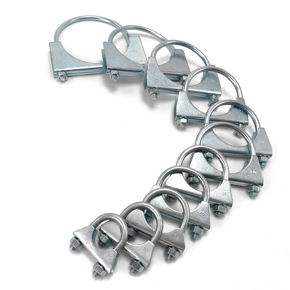 Zinc Plated M8 U Muffler Clamp Fits for 2.25'' Od Exhaust Pipes