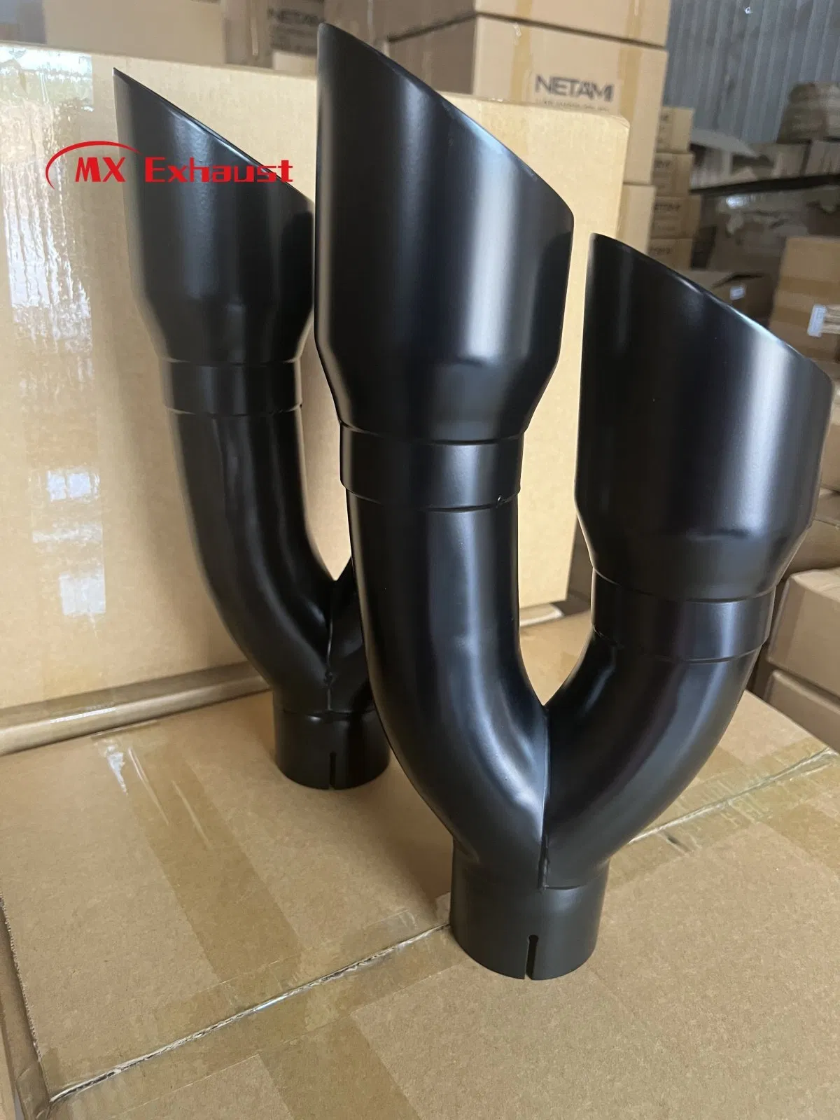 High Quality Compatible 2.5'' 3'' Inlet 4'' Outlet 16'' Length Stainless Steel Exhaust Muffler Pipe Tips for Car/Truck Modification