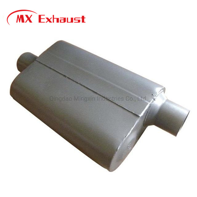 High Performance Stainless Steel Exhaust Oval Muffler Silencer 2.5" Inlet/Outlet 19" Length Polished for Automotive Cars