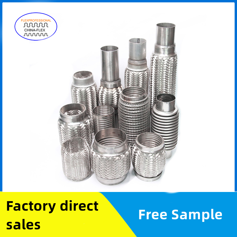 Stainless Steel Automobile / Truck Exhaust Flexible Pipe with Braids/Interlock